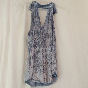 Halter style velvet tank
